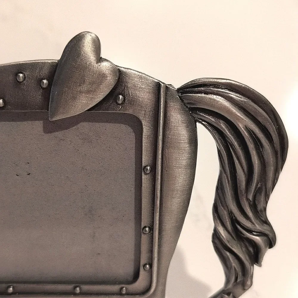 Silver Rocking Horse Picture Frame Holds 3